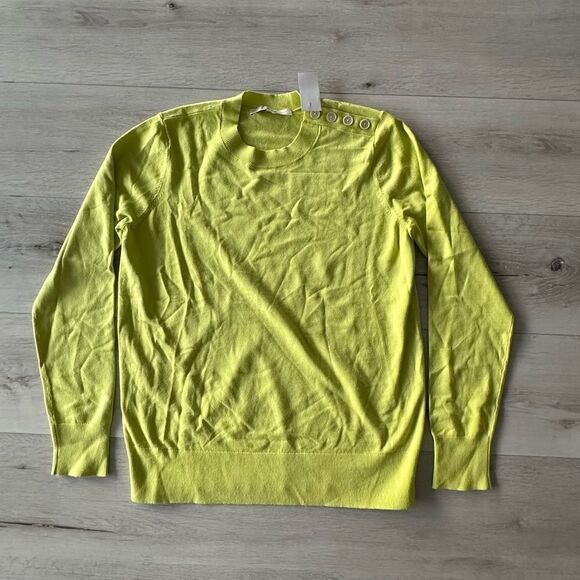 Loft Shoulder Button Sweater‎ “Green” M NWT - Picture 3 of 5